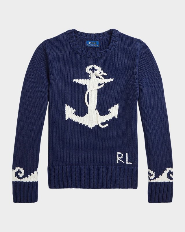 Girl's Nautical Inspired Sweater, Size S-XL
